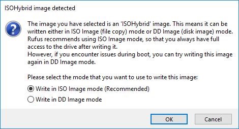ISOHybrid image detected