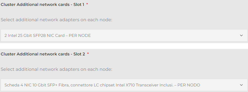 Cluster Additional network cards