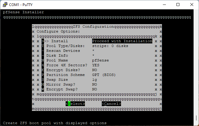 Putty Proceed with Installation