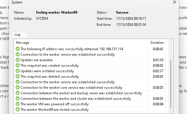Veeam Backup - Testing worker