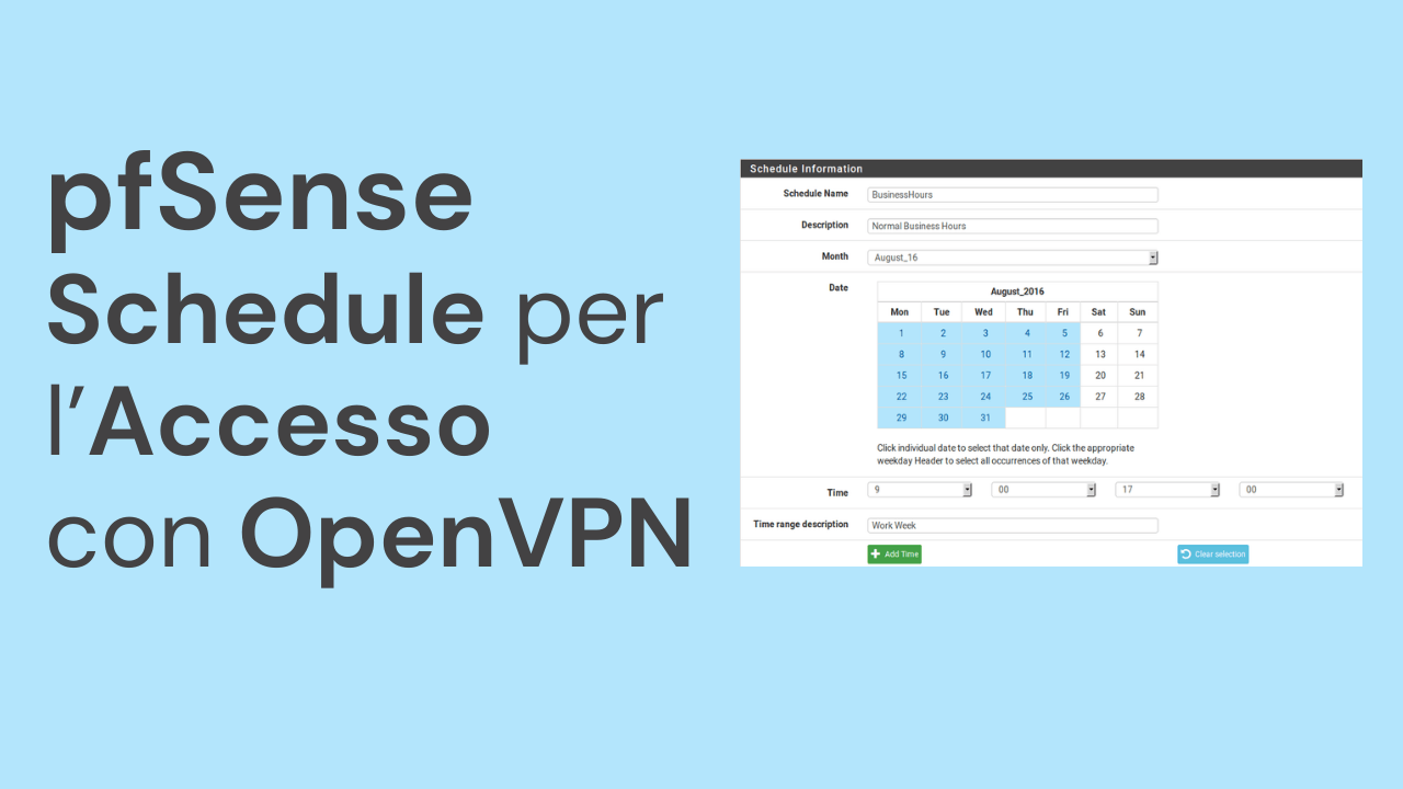 pfSense Schedule per l’Accesso con OpenVPN